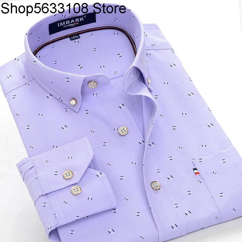 

Middle Age Men Plus Fat Plus Large Size Oxford Spinning Cotton Shirt Extra Large size Fat Man Men's Wear Fat Long Sleeve Shirt