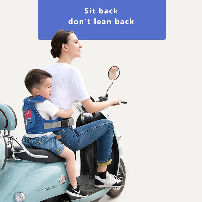 Children Safety Motorcycle Seat Belt Back Hold Protector Reflect Vest Belt Adjustable Kids Vehicle Safe Strap Carrier Harness