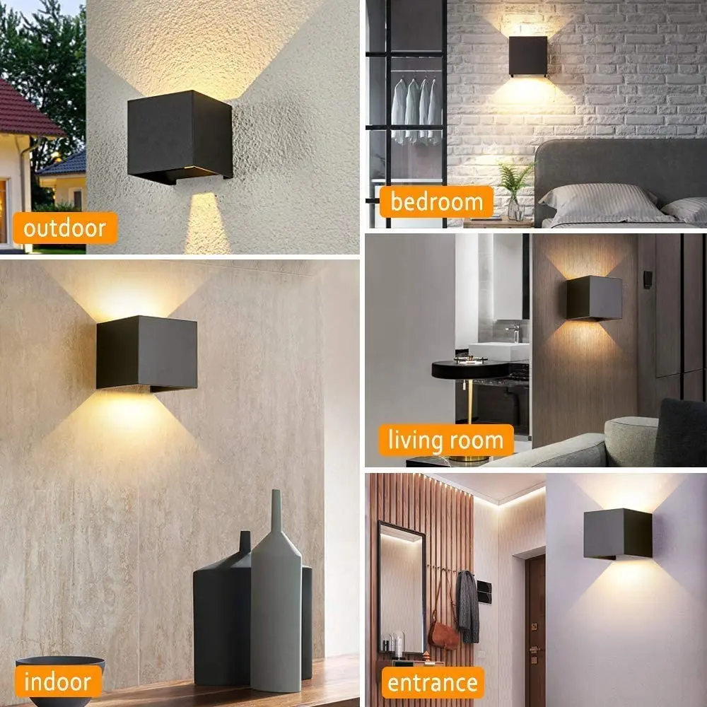 12W LED Waterproof Wall Light Indoor Outdoor IP65 Porch Garden Wall Lamp Sconce Balcony Terrace Decoration Lighting Lamp