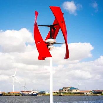 

Red 400W Wind Power Turbine Generator Maglev Vertical Axis 3-Blades Windmill 12v/24v Newest X Model free Controller Low Noise
