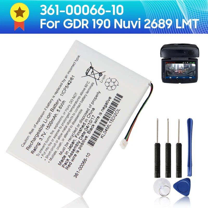 

Authentic Replacement Battery For Garmin GDR 190 Nuvi 2689 LMT Hot Sale New Arrival +tools 3800mAh 100% Original 361-00066-10