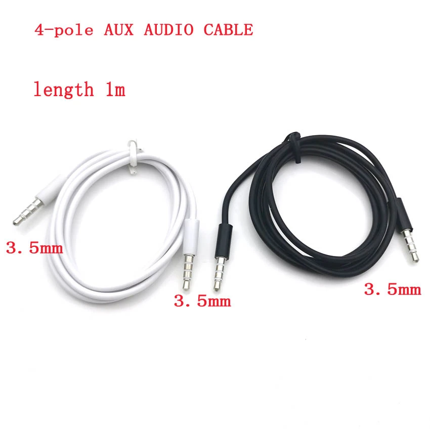 Cable de Audio auxiliar para coche, conector de Audio estéreo, interfaz Aux automotriz, 4 polos, 1m, de alimentación y cables de - AliExpress
