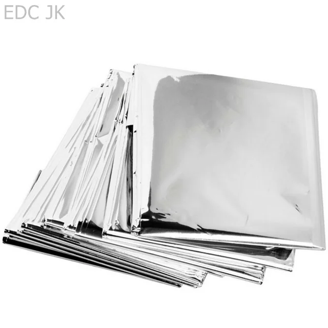 Outdoor Waterproof Life-saving Military Sos Emergency Blanket Survival Gear Rescue Insulation Curtain Blankets Silver 210*140CM Emergency Blanket