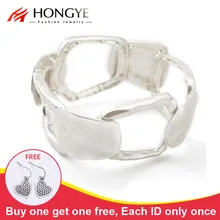 HONGYE New Shiny Silver Color Wide Bracelets Hollow Women / Men Statement Cuff Bracelet Bangle 2020 Adjustable bijoux
