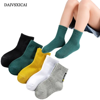 

Daivsxicai Winter Socks Baby Stripe Warm Cotton Socks For Children Comfortable Breathable Kids Tube Socks 5pairs/lot