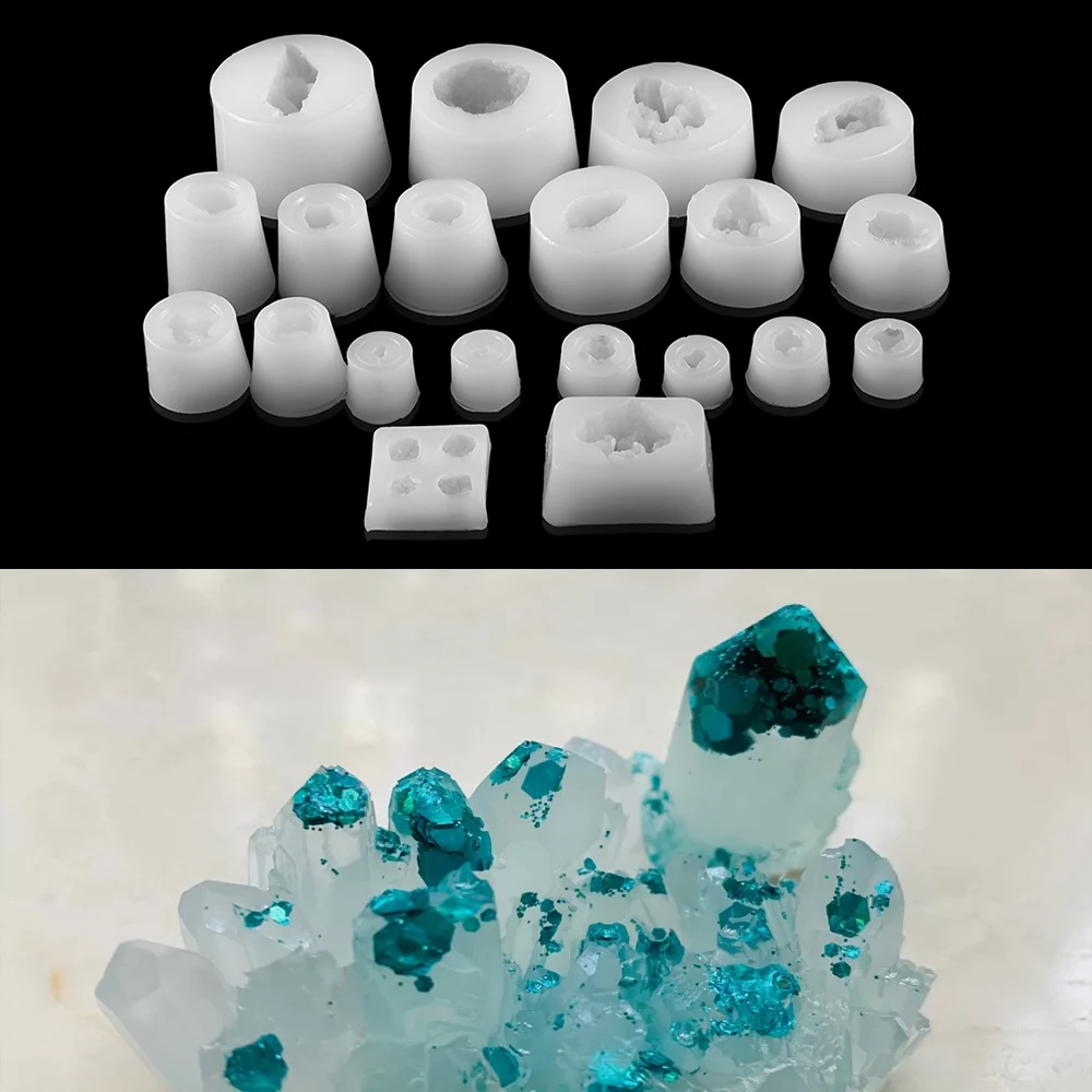 

1 Pcs Transparent Various Shapes Spar Ore Crystal Cluster Silicone Molds Stone Resin Epoxy Mold For DIY Jewelry Crafts Making