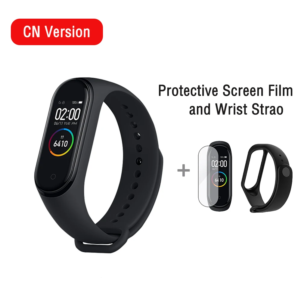 Xiaomi mi Band 4 Smart mi band 3 Цвета экран браслет пульсометр фитнес музыка Bluetooth 50 м водонепроницаемый бандаж 4 - Цвет: with two7