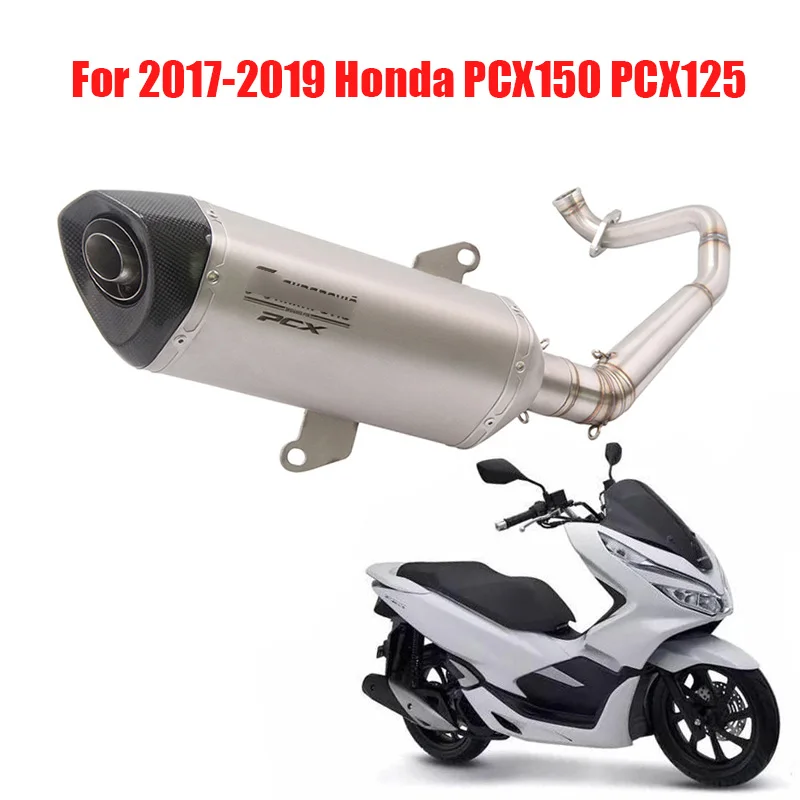 PCX150 PCX125 Motorcycle Exhaust Tip Tail Escape Silencer with DB Killer Connecting Link Tube for 2017-2019 Honda PCX125 PCX150 PCX150 PCX125 Motorcycle Exhaust Tip Tail Escape Silencer with DB Killer Connecting Link Tube for 2017-2019 Honda PCX125 PCX150