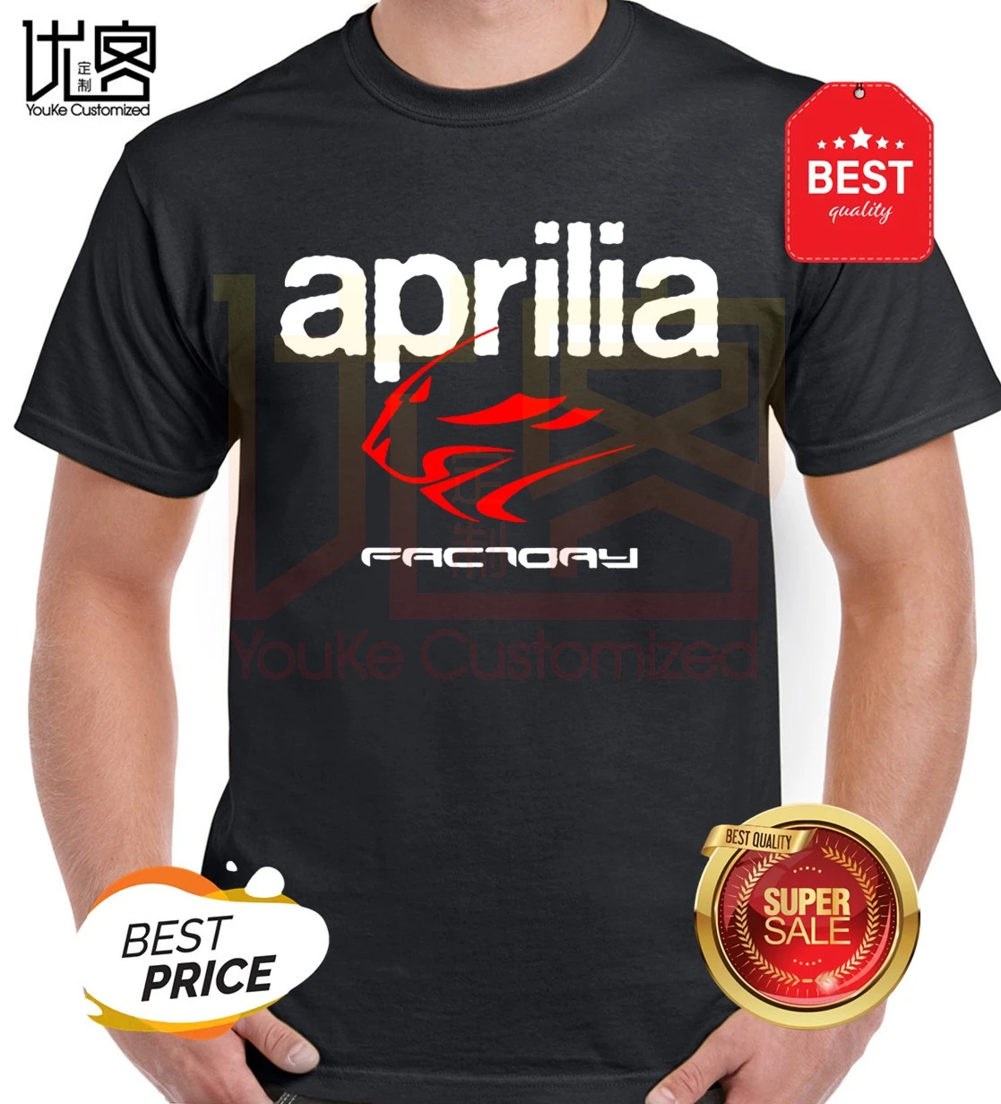 Новый aprilia завод мотоцикл футболка с рисунком мужские летние 100% хлопок команда