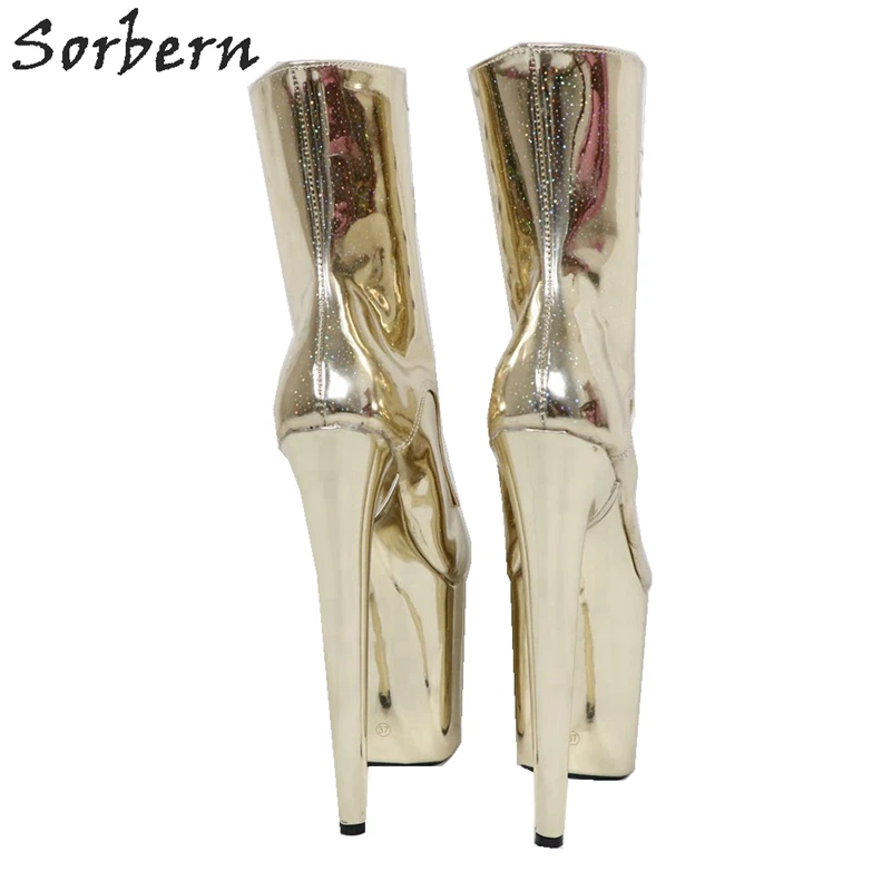 Sorbern Light Gold Spark Pride высокие сапоги металлик экзотические высокий каблук 8 дюймов/6 дюймов каблуки Платформа обувь Addict Pd Trick ботиночки