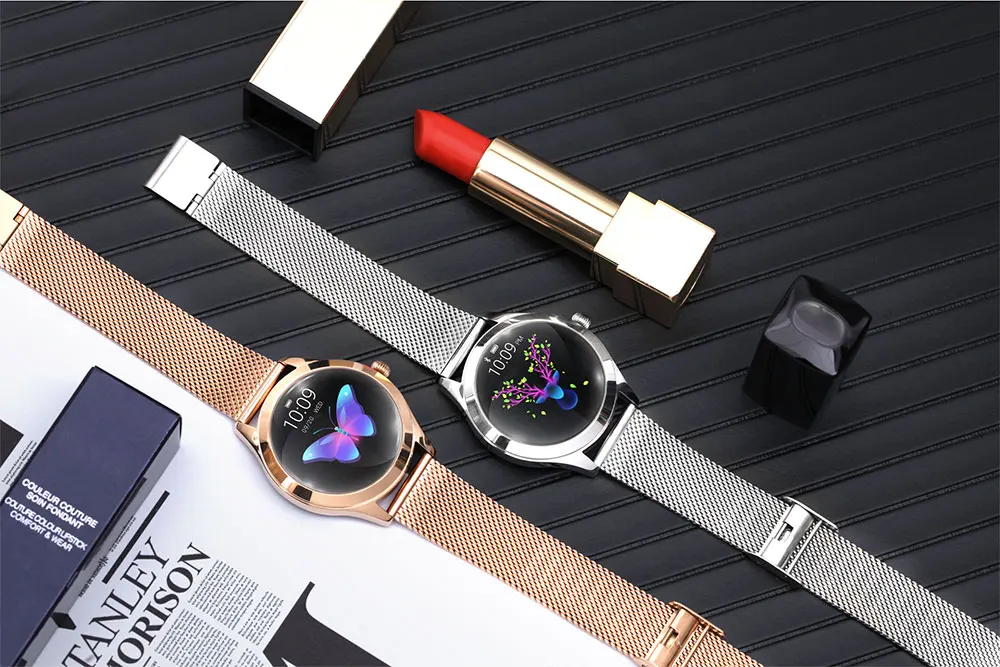 KW10 Смарт-часы женские водонепроницаемый смарт-Браслет Smartwatch мониторинг сердечного ритма Bluetooth для Android IOS фитнес модный браслет