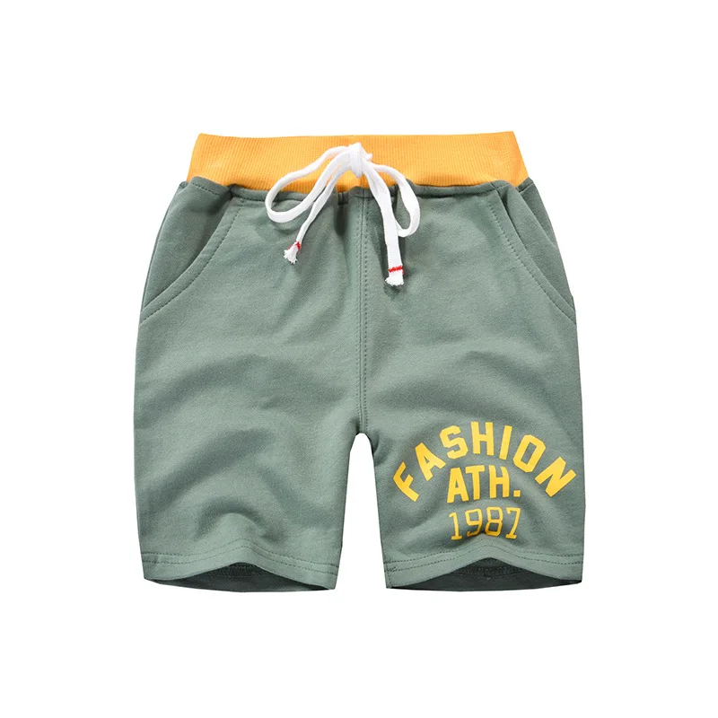 TUONXYE-pantalones cortos de algodón para niños, ropa deportiva de punto, Color sólido, con cinturón, para ocio y playa