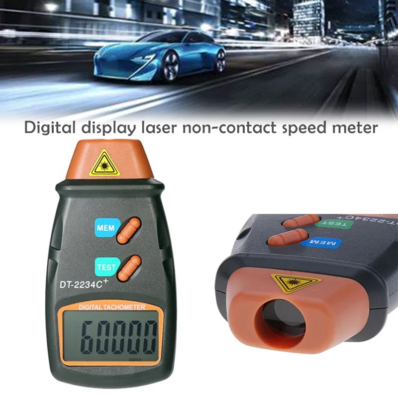 DT2234C + Portable LCD Digital Contactless Laser Photo Tachometer Speed Meter Measuring Speedometer 2.5 99999
