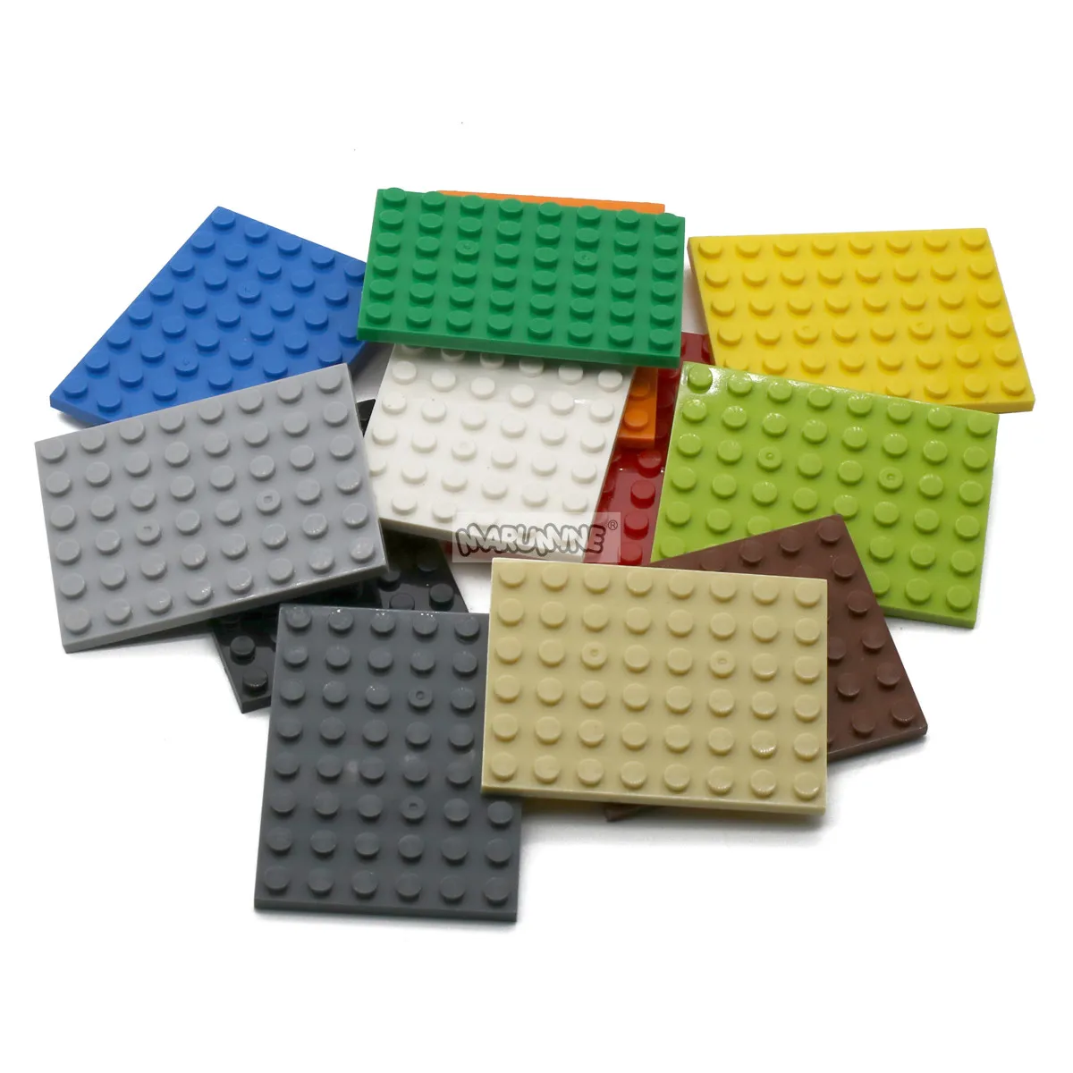 3-5 Color Mixed MARUMINE 20 штук 6x8 точек Базовая пластина строительные блоки 3036 DIY классические развивающие кирпичи части оптом для строительства - Цвет: 3-5 Color Mixed