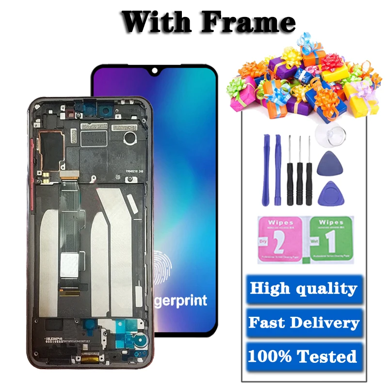 100% New 10 Touch For Xiaomi Mi 9 SE LCD Screen Replacement With Frame Display For Xiaomi Mi9 SE Mi 9SE M1903F2G LCD fingerprint