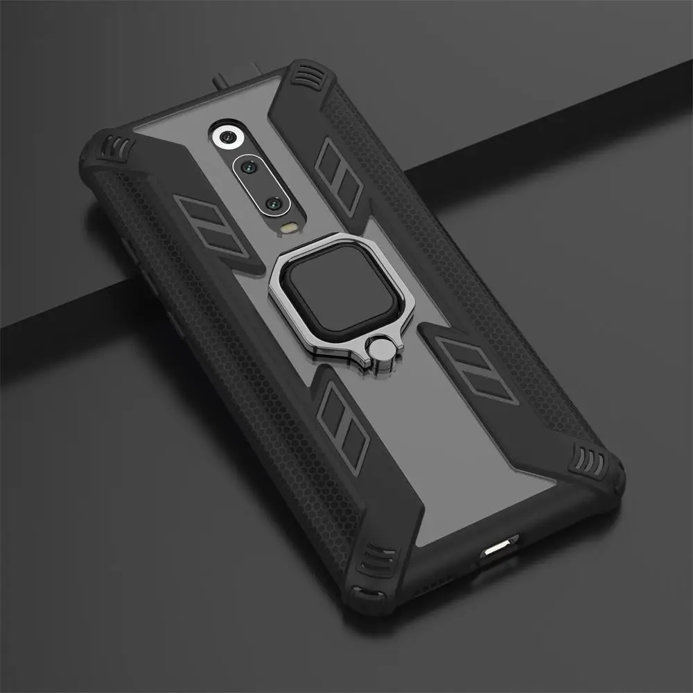 

For Xiaomi Redmi K20 Pro Case Mi 9T Cover Car Magnetic Ring Holder Transparent Soft Armor Phone Case For Xiaomi Mi 9T Pro Case