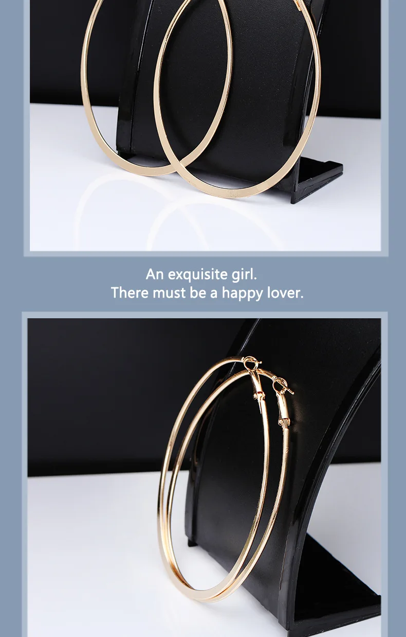 Большие золотые серьги-кольца для женщин металлические круглые Асимметричные геометрические золотые и серебряные большие серьги-кольца Свадебные вечерние ювелирные изделия