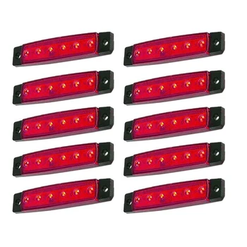 

10PCS Marine Boat Lights 12V Waterproof Boat 6 LED Lights Kayak Lights for Boat Deck & Cockpit Decoration Light Red