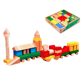 

Color construction set, 75 parts, in a wooden box
