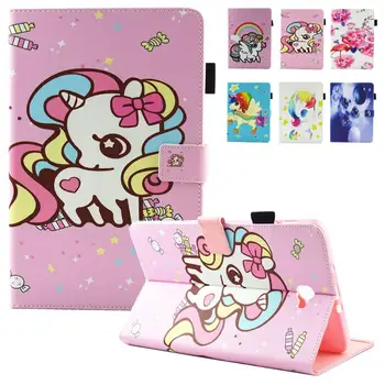 

For Fundas Samsung Galaxy Tab A 10.1 A6 T580 T585 Case Fashion Cartoon Flip Folio PU Leather Stand Cover Cases Soft TPU SM-T580C