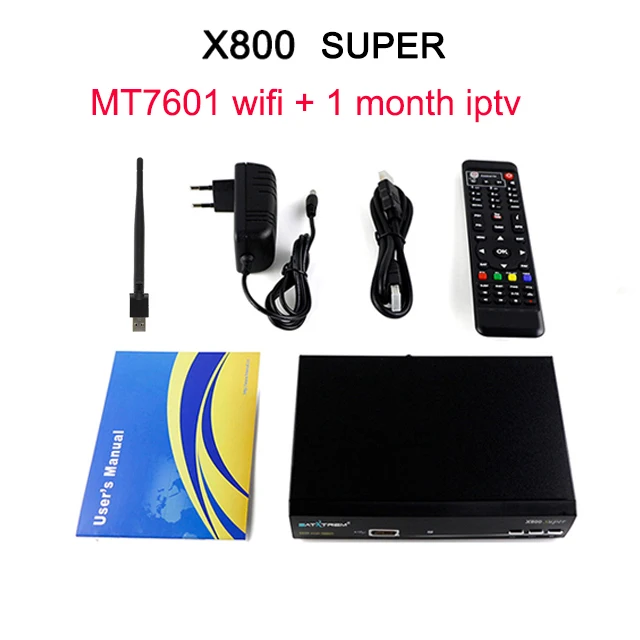 Satxtrem X800 Super HD мини-спутниковый приемник Azamerica DVB S2 тв Тернер цифровой декодер с MT7601 Wifi Ccam ТВ приемник - Цвет: box with wifi