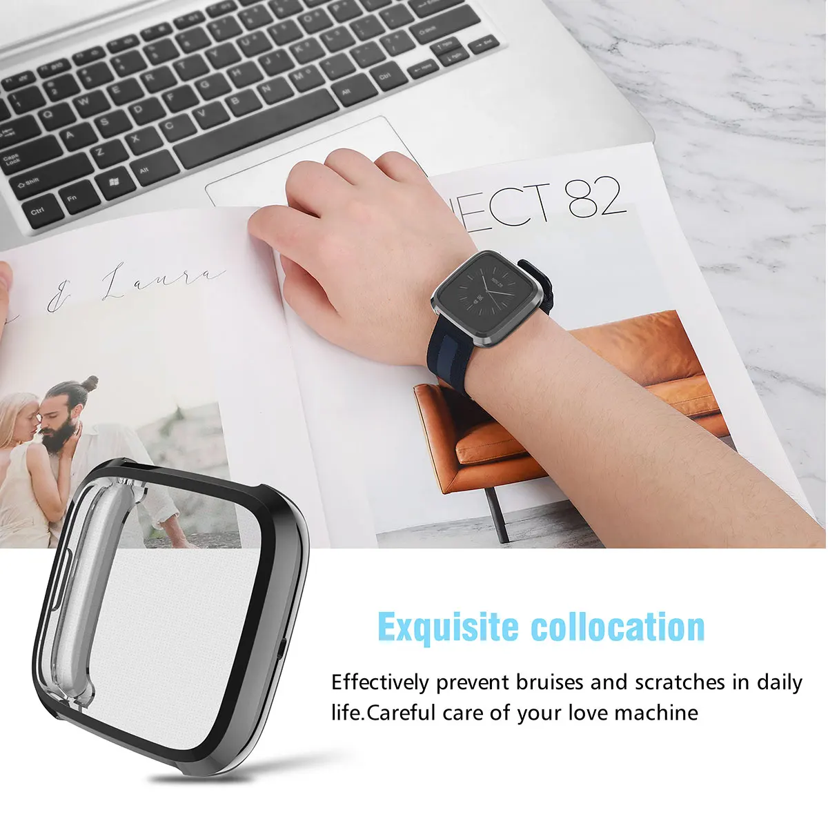 Чехол из ТПУ Для Fitbit Versa 2 защитный чехол для экрана с гальваническим покрытием