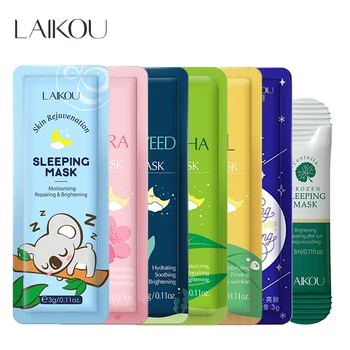 LAIKOU 7pcs Moisturizing Facial Mask Anti Wrinkle Hydrating Sleeping Face Sheet Masks Brightening Night Face Mask Anti Aging 1