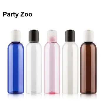 

495 x 200ml Colorful Travel Cosmetic Bottles with Clear/White/Black Press Cap Round Shoulder Lotion Storage Jar