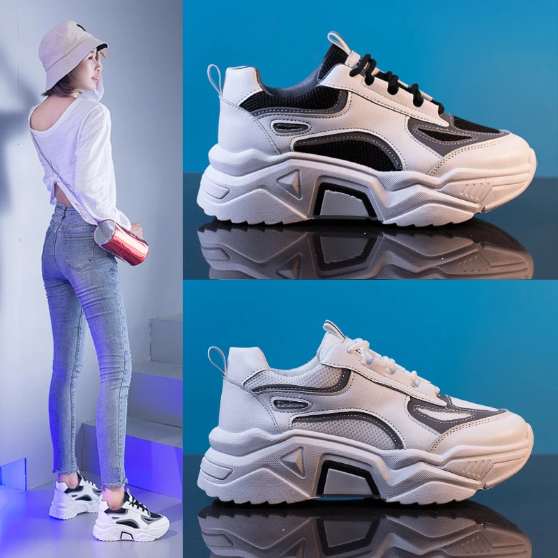 

Women's Sneakers With Platform shoes Summer Shoes Woman-shoes Womens Trainers Thick 2019 Fashion Woman's Running Rubber Cotton