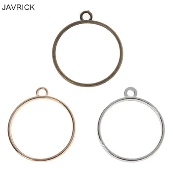 

10Pcs Round Pendant Press Flower DIY UV Resin Blank Frame Bezel Jewelry Making
