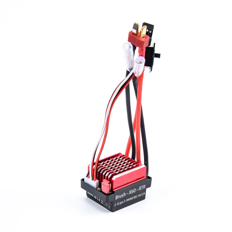 Rc Motor Fan 60A Brushed ESC Speed Controller For RC Cars - Compatible With  Traxxas TRX4, Axial SCX10 (Tamiya Plug) Rc Speed Controller