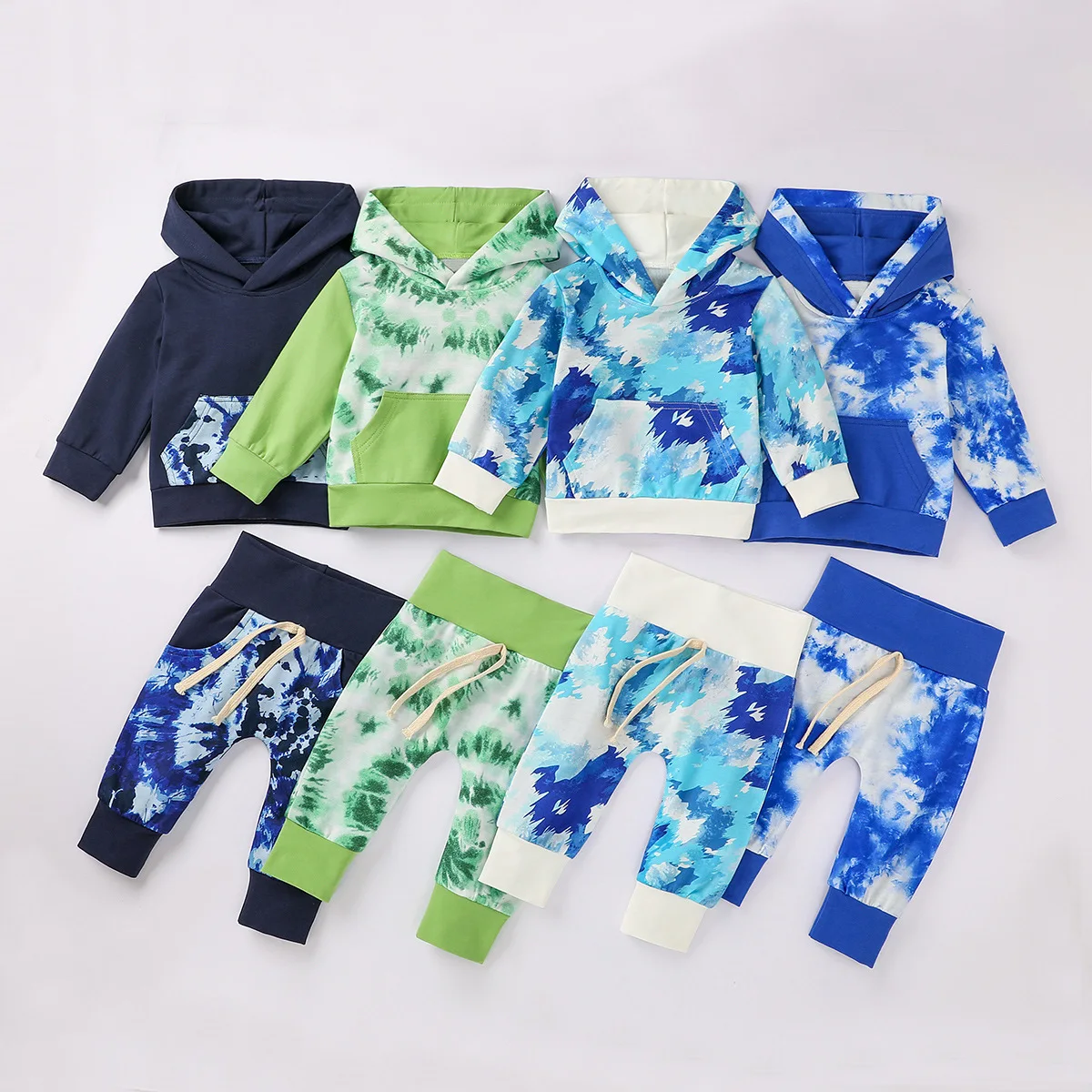 Baby Clothes Set Tie Dye Print Autumn New Fashion Boy Long Sleeve With