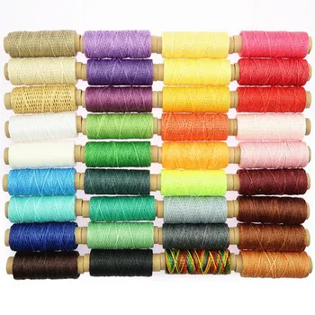 

36 Color 150D Leather Craft Sewing Wax Line, DIY Manual Sewing Thread 50 Meters Long / Roll for Repair Shoe Flat Wax Line