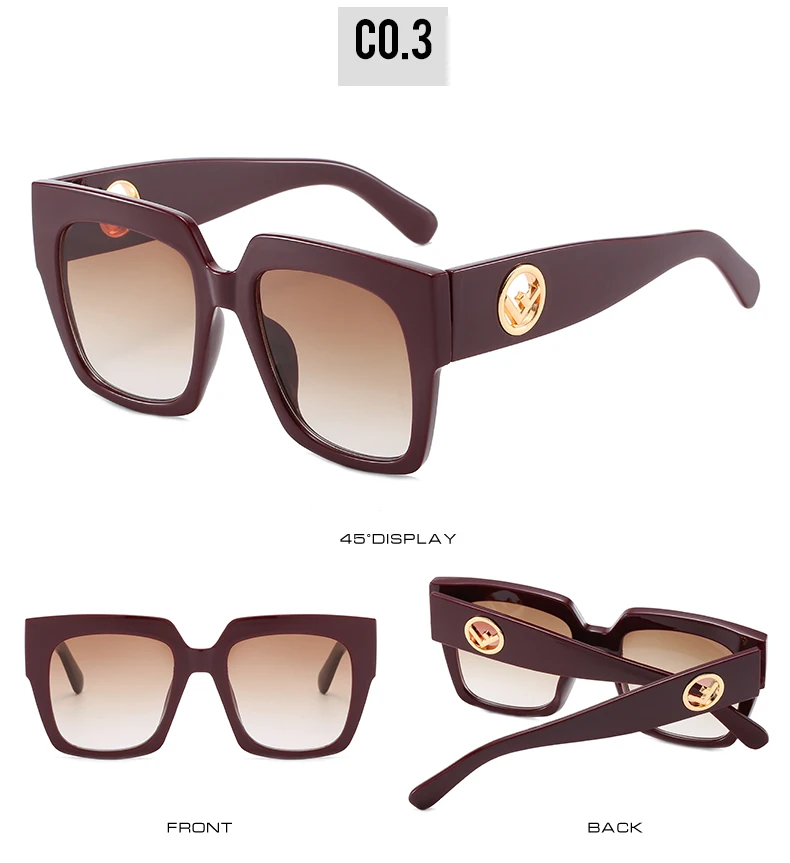 Брендовые негабаритные Квадратные Солнцезащитные очки для женщин модные трендовые большие черные женские оттенки градиентные линзы UV400