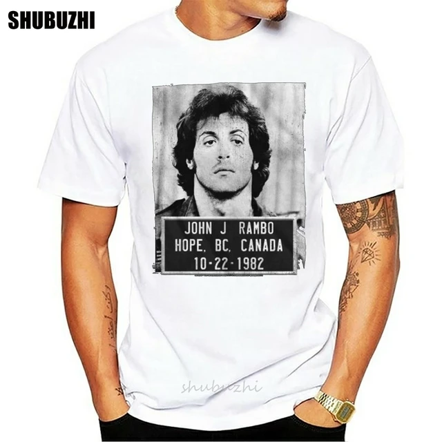 First Blood John J Mug Shot 10-22-1982 Adult T-Shirt for Men S-3XL male brand teeshirt men summer cotton t shirt 1
