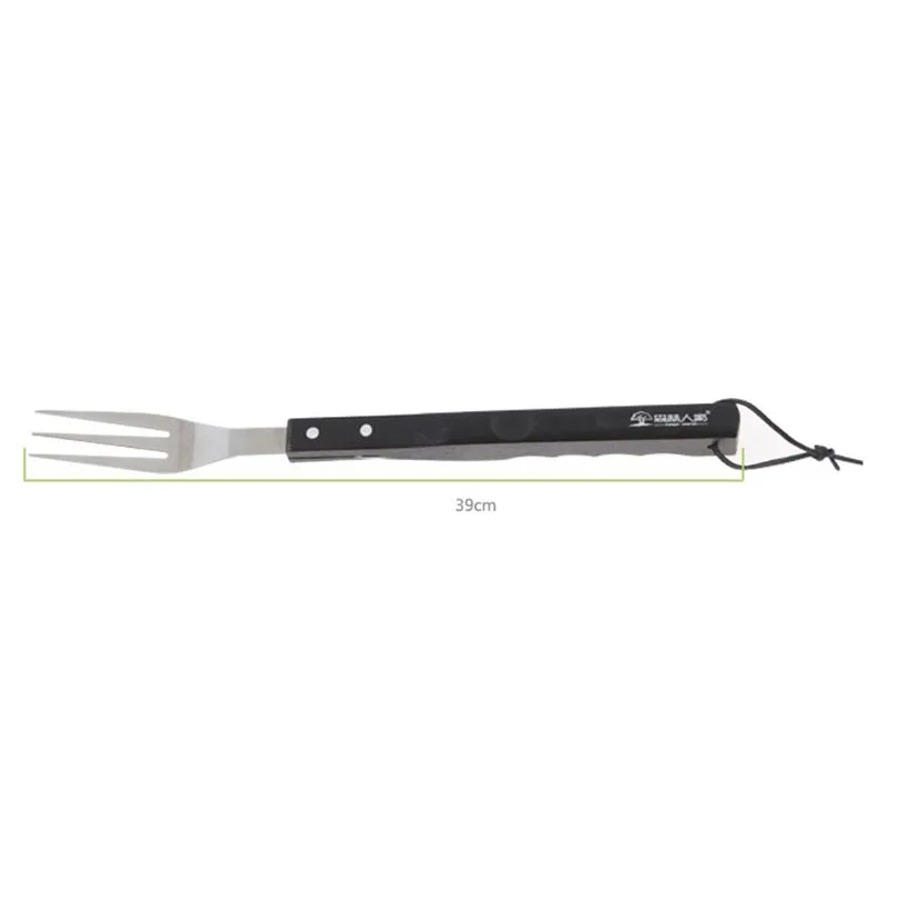 15.25inch 39cm BBQ Fork Stainless Steel Meat Food Forks Long Handle Comfort Grip Barbecue Grilling Fork Kitchen Utensil