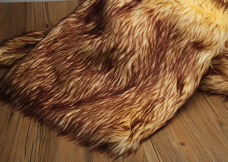 Пляжный шерстяной лисий мех искусственный плюшевый мех Ткань для зимнего пальто наволочка жилет меховой воротник 5 см длинные волосы плюшевый мех tissu telas