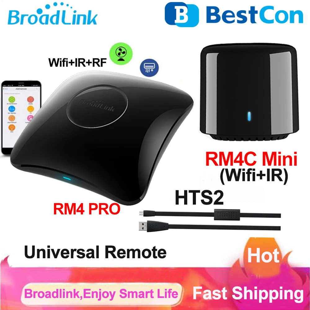 Broadlink RM4 PRO BestCon RM4C Mini Wifi IR RF Smart Universal Remote Control HTS2 Temperature Sensor Smart Home Remote Control