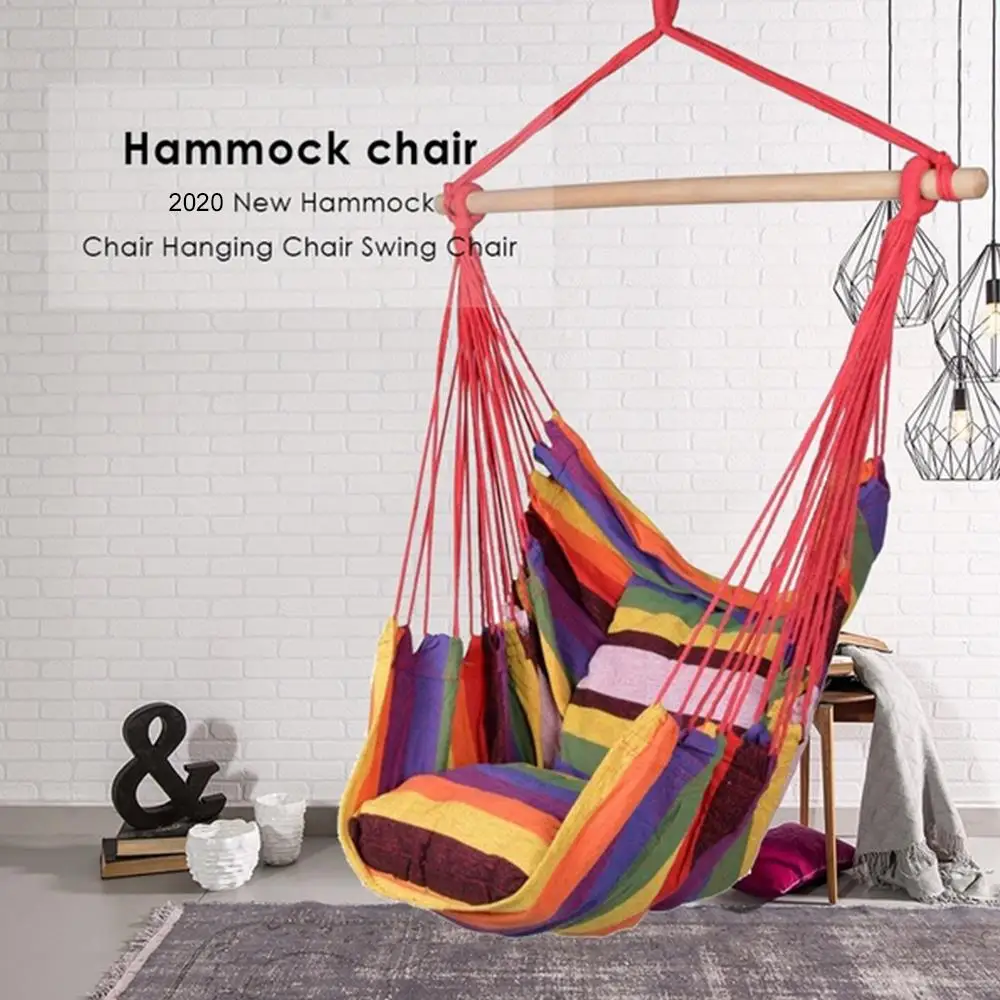 150kg Hammock Garden Hang Lazy Chair Swinging Indoor Outdoor Furniture Hanging Rope Swing Seat bed Travel Camping  | Hammocks -4000830544212