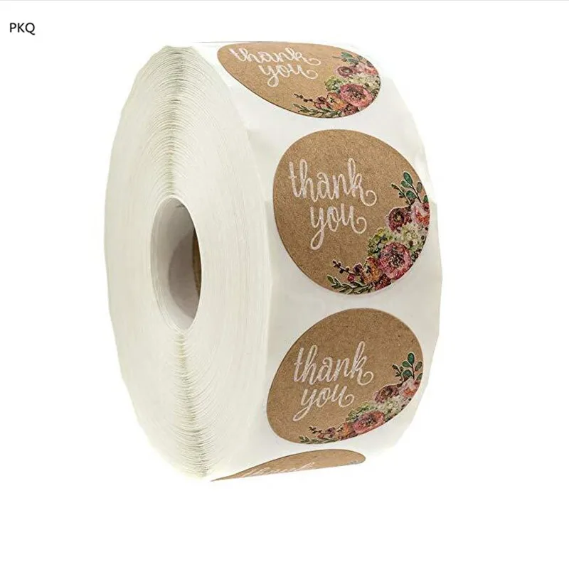 500pcs/roll 1 Inch Round Natural Kraft Thank You Sticker Seal Labels Hand Made Paper Scrapbooking Stationery | Канцтовары для офиса