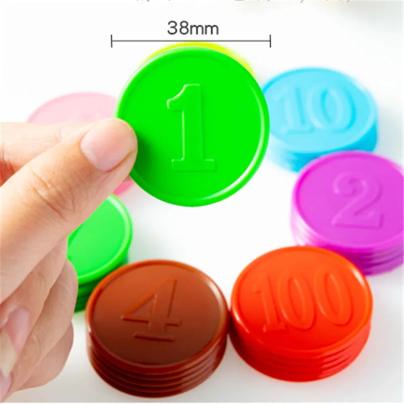 10pcs/lots!Plastic Poker Chip for Gaming Tokens Plastic Coins Family Club Board Games Toy Creative Gift For Children