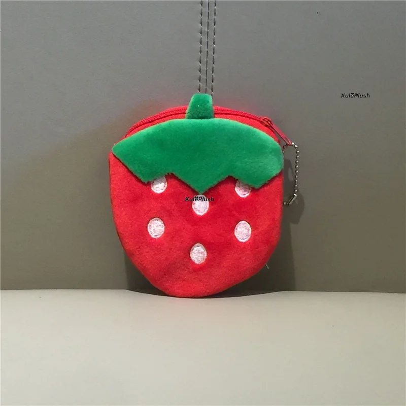 Plush Coin Purse Multi-shapes Fruit Strawberry Plush Coin Purse Coin Bag Soft Purse Wallet For Gift Toy Plush