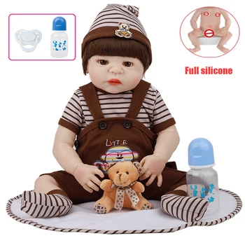 

48CM Reborn Baby Dolls Full Soft Silicone Vinyl Body Reborn Babies Girl Doll Play House Toys Children Presents And Plyamates
