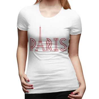

Women Paris Eiffel Tower Tops Summer Simple Tshirt Female Short-Sleeve Casual Tees Top Fashion O-neck T-shirt