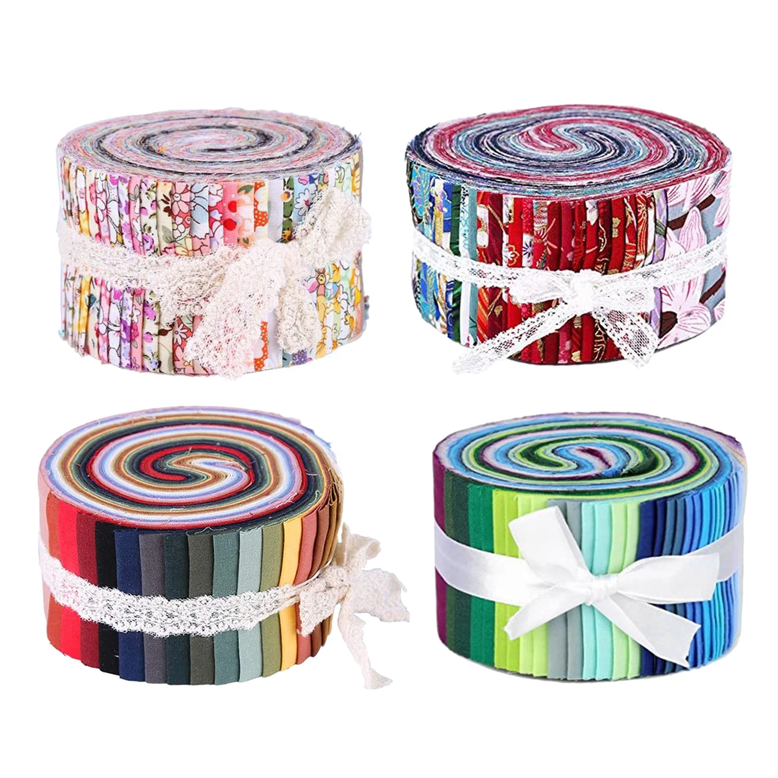 China Jelly Roll Fabric Strips for Quilting,40 Pcs Roll Cotton Fabric for Sewing with Different Patterns DIY Craft Patchwork