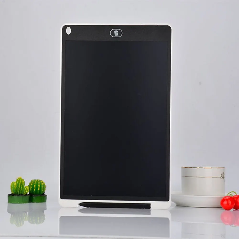 

white Ultra Thin 12 Inch LCD Digital Writing Tablet Drawing Board Sketchpad Electronic Graphic Board with Mouse Pad Ruler