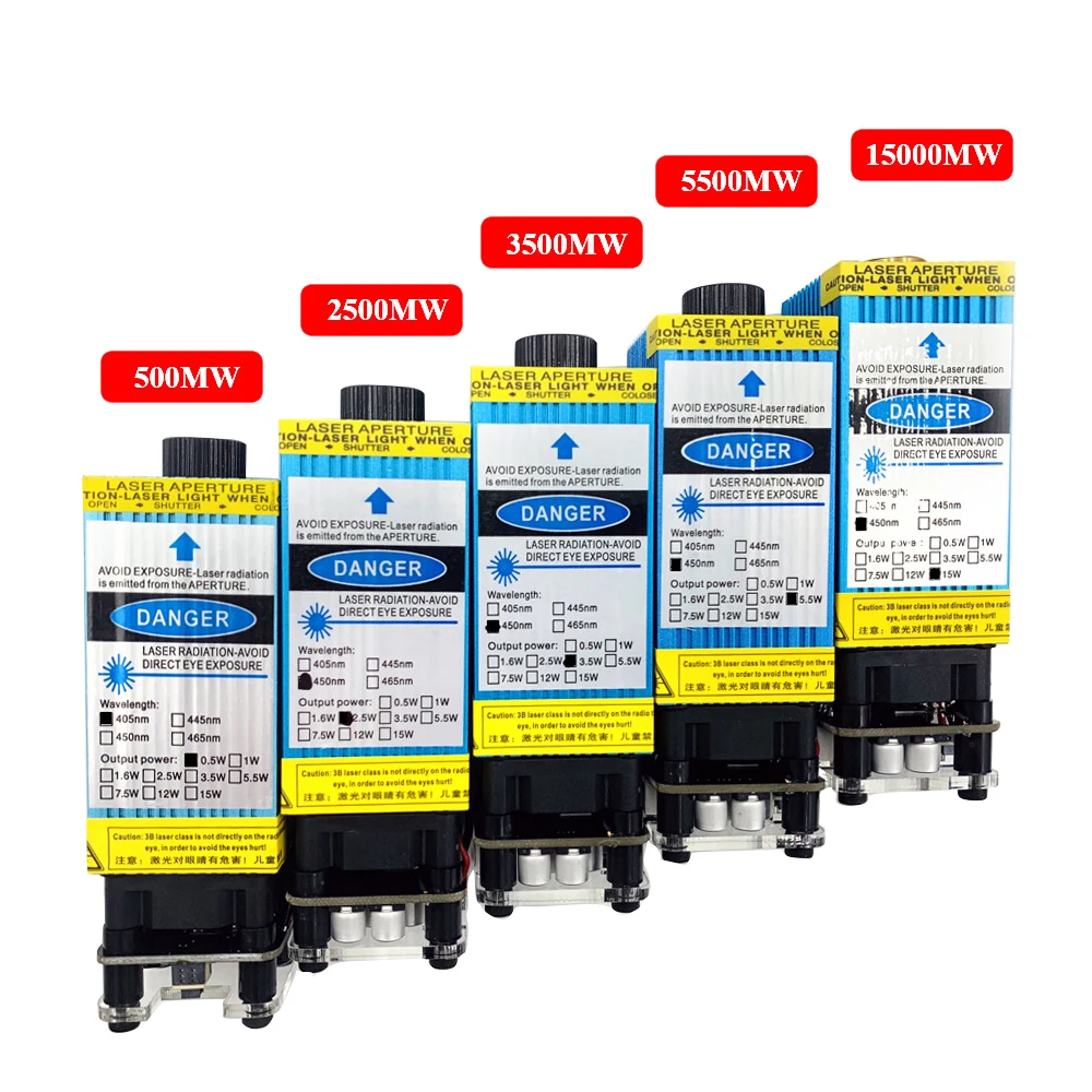  500mw - 15000mw Laser adjustable focus Laser Module For CNC Wood Laser Engraver DIY Laser Engraving