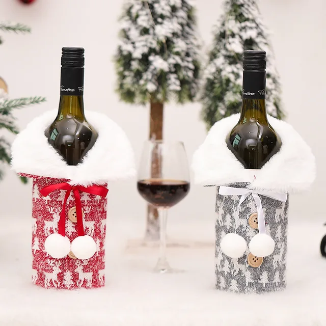 2022 New Year Gift Newest Santa Clothes Wine Bottle Covers Christmas Decorations for Home Xmas Navidad 2021 Dinner Table Decor 6