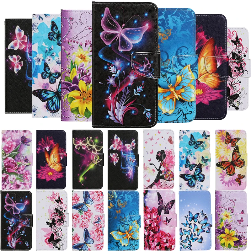 Beautiful Butterfly Pattern Phone Case For iPhone 6 6S 7 8 Plus 12 11 Pro X XS XR Max Flip Leather Wallet Card Slot Back Cover iphone silicone case