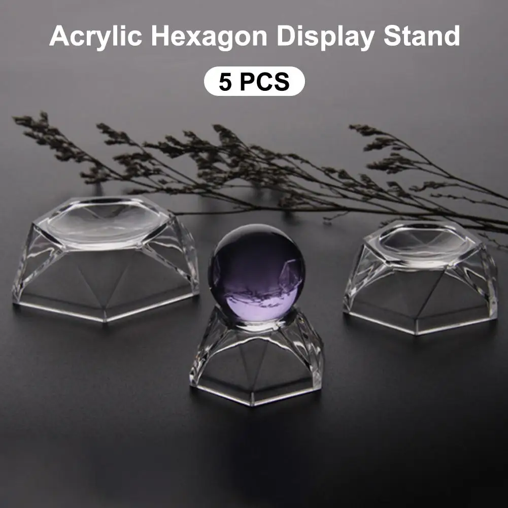 

5pcs Hexagon Transparent Display Stand Holder Storage rack for Softball Golf Tennis Ball Baseball Egg Sphere Puzzle Ball